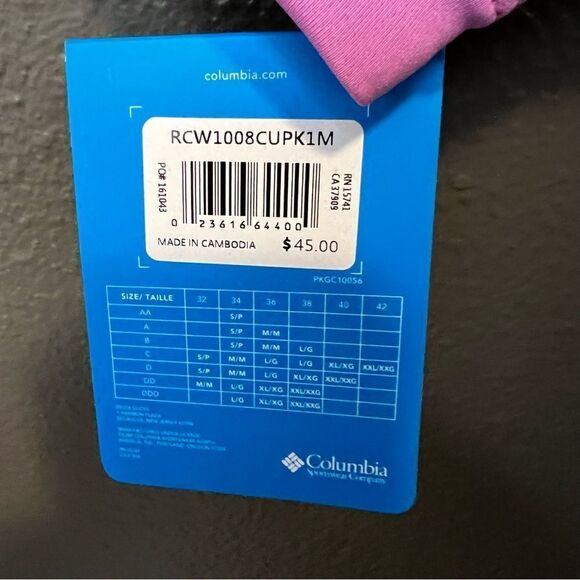 NWT Columbia Logo Sports Bra in Blossom Pink - Picture 7 of 10